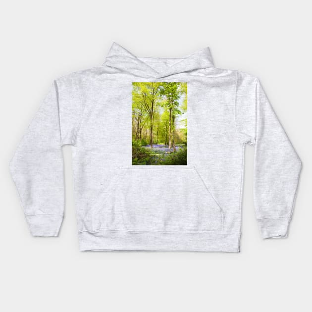 Bluebell Woods in Spring Kids Hoodie by GrahamPrentice